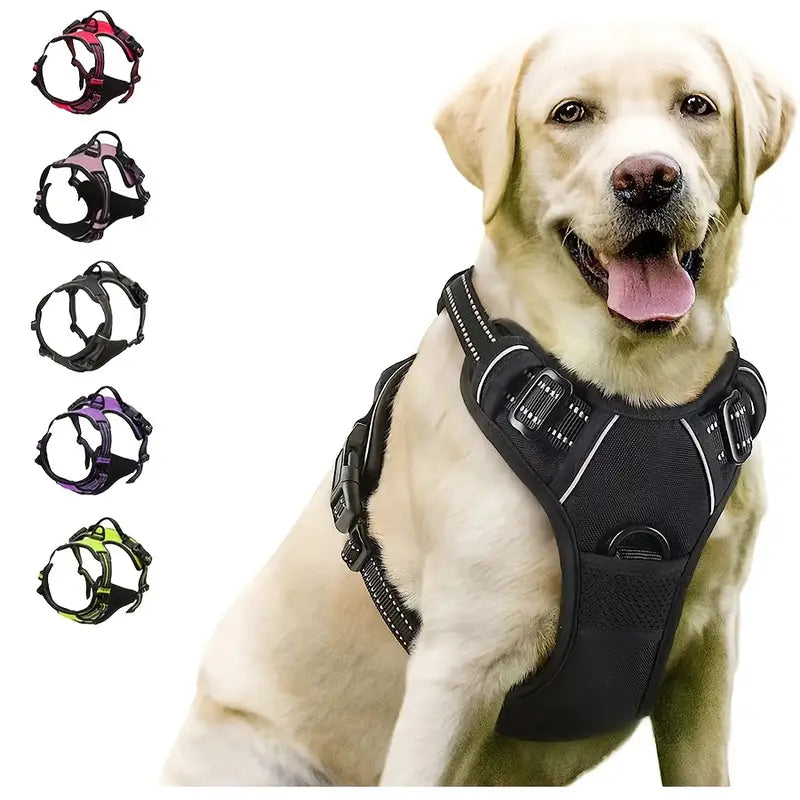 No Pull Dog Harness-Size XL-BLACK