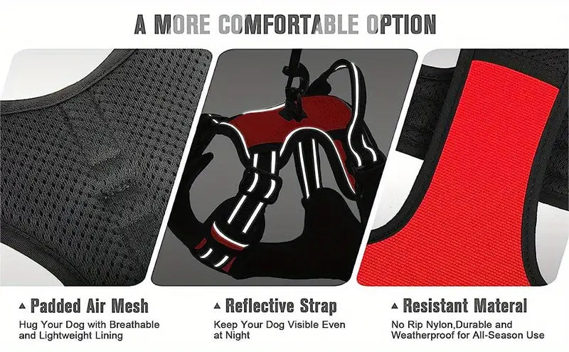 No Pull Dog Harness-Size XL-BLACK