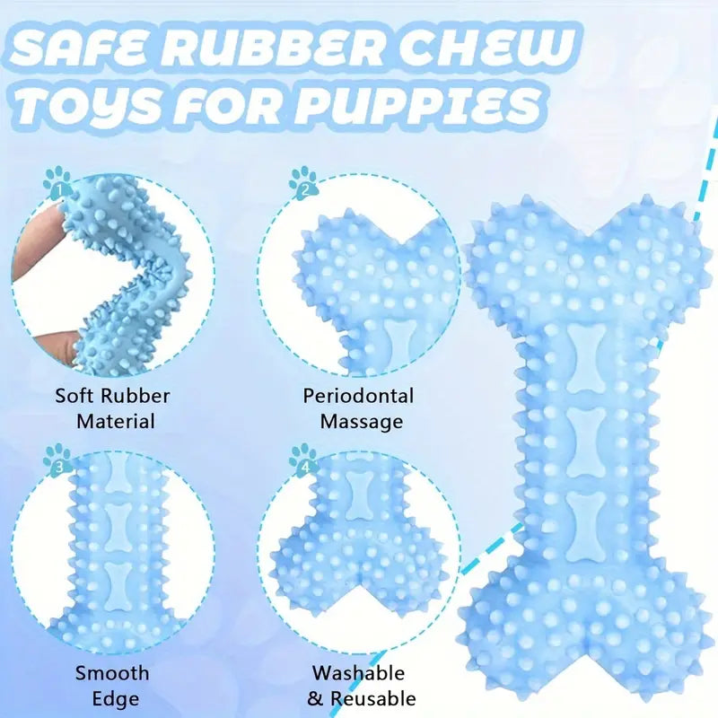 3pcs Soft Rubber Puppy Chew Toys for Teething