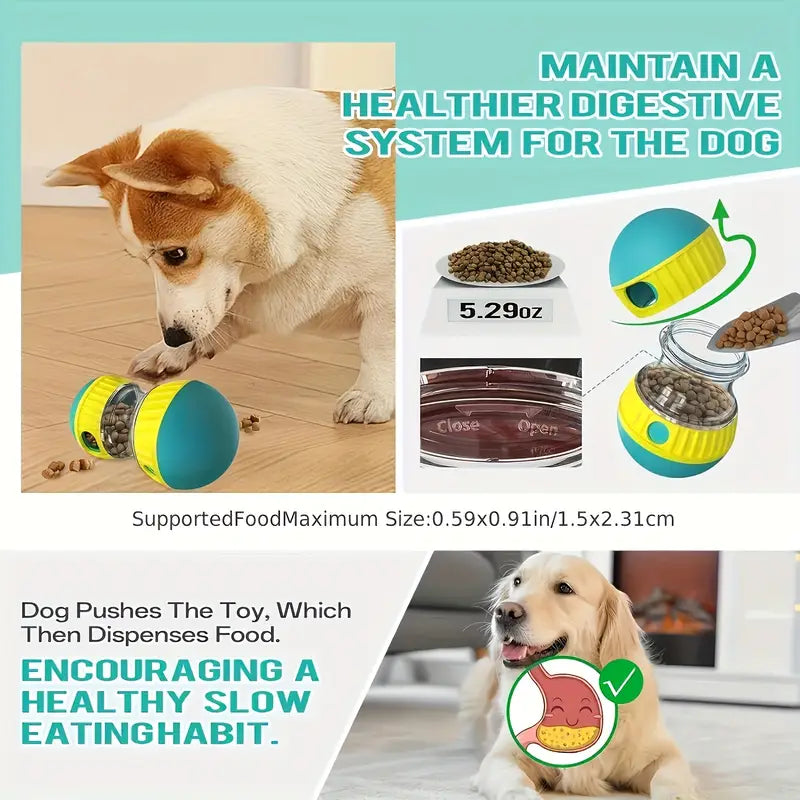 Interactive Dog Puzzle Ball Toy with Adjustable Cartoon Snack Dispenser, Durable Plastic Slow Feeder, Engaging Brain Teaser Pet Game, No Battery Needed, for Small Breeds